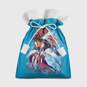 Подарочный 3D мешок с принтом Принцесса Мононоке в Курске, 100% полиэстер | Размер: 29*39 см | Тематика изображения на принте: eboshi | ghibli | hayao | hime | lady | miyazaki | mononoke | princess | studio | аситака | волчица | гибли | дух леса | мононоке | моро | сан