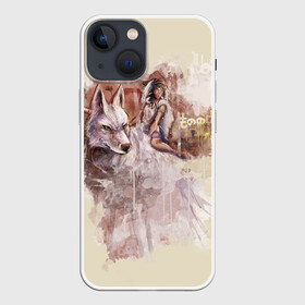 Чехол для iPhone 13 mini с принтом Princess Mononoke в Курске,  |  | eboshi | ghibli | hayao | hime | lady | miyazaki | mononoke | princess | studio | аситака | волчица | гибли | дух леса | мононоке | моро | сан