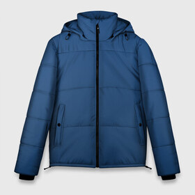 Мужская зимняя куртка 3D с принтом 19-4052 Classic Blue в Курске, верх — 100% полиэстер; подкладка — 100% полиэстер; утеплитель — 100% полиэстер | длина ниже бедра, свободный силуэт Оверсайз. Есть воротник-стойка, отстегивающийся капюшон и ветрозащитная планка. 

Боковые карманы с листочкой на кнопках и внутренний карман на молнии. | Тематика изображения на принте: 9 4052 | без дизайна | без принта | без узора | главный цвет 2020 года | код цвета | нг | новый год | праздник | про | рождество | синий | синяя одежда | цвет нового года