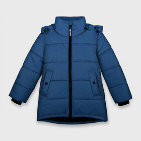 Зимняя куртка для девочек 3D с принтом 19-4052 Classic Blue в Курске, ткань верха — 100% полиэстер; подклад — 100% полиэстер, утеплитель — 100% полиэстер. | длина ниже бедра, удлиненная спинка, воротник стойка и отстегивающийся капюшон. Есть боковые карманы с листочкой на кнопках, утяжки по низу изделия и внутренний карман на молнии. 

Предусмотрены светоотражающий принт на спинке, радужный светоотражающий элемент на пуллере молнии и на резинке для утяжки. | 9 4052 | без дизайна | без принта | без узора | главный цвет 2020 года | код цвета | нг | новый год | праздник | про | рождество | синий | синяя одежда | цвет нового года