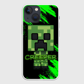 Чехол для iPhone 13 mini с принтом MINECRAFT CREEPER в Курске,  |  | game | minecraft | блоки | игра | квадраты | компьютерная игра | крипер | майнкрафт