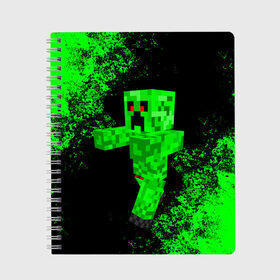Тетрадь с принтом MINECRAFT в Курске, 100% бумага | 48 листов, плотность листов — 60 г/м2, плотность картонной обложки — 250 г/м2. Листы скреплены сбоку удобной пружинной спиралью. Уголки страниц и обложки скругленные. Цвет линий — светло-серый
 | Тематика изображения на принте: game | minecraft | блоки | игра | квадраты | компьютерная игра | крипер | майнкрафт