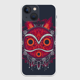 Чехол для iPhone 13 mini с принтом Princess Mononoke в Курске,  |  | eboshi | ghibli | hayao | hime | lady | miyazaki | mononoke | princess | studio | аситака | волчица | гибли | дух леса | мононоке | моро | сан