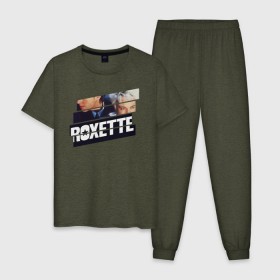 Мужская пижама хлопок с принтом Roxette в Курске, 100% хлопок | брюки и футболка прямого кроя, без карманов, на брюках мягкая резинка на поясе и по низу штанин
 | Тематика изображения на принте: 