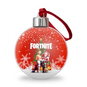 Ёлочный шар с принтом FORTNITE НОВОГОДНИЙ в Курске, Пластик | Диаметр: 77 мм | 2020 | christmas | fortnite | fortnite 2 | fortnite x | marshmello | new year | ninja | santa | маршмелло | ниндзя | новогодний | новый год | санта | фортнайт | фортнайт 2 | фортнайт глава 2