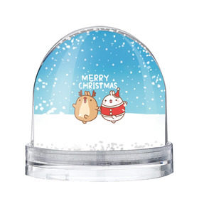 Снежный шар с принтом Molang. Merry Christmas в Курске, Пластик | Изображение внутри шара печатается на глянцевой фотобумаге с двух сторон | chicken | christmas | deer | korea | molang | newyear | piupiu | rabbit | smow | snowflakes | winter | год | зима | корея | кролик | моланг | новый | олень | пиу | рождество | снег | снежинка