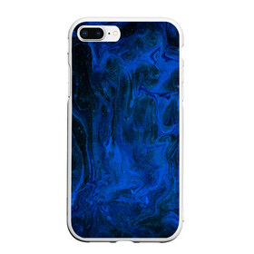 Чехол для iPhone 7Plus/8 Plus матовый с принтом BLUE GLOSS в Курске, Силикон | Область печати: задняя сторона чехла, без боковых панелей | abstraction | blue | cosmos | gloss | kosmos | neon | trend | абстракция | акрил | акриловые | блеск | кислотный | космос | краски | синий