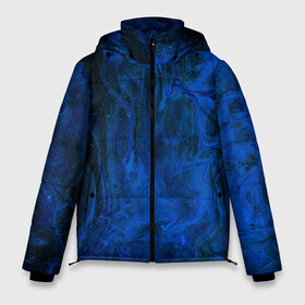 Мужская зимняя куртка 3D с принтом BLUE GLOSS в Курске, верх — 100% полиэстер; подкладка — 100% полиэстер; утеплитель — 100% полиэстер | длина ниже бедра, свободный силуэт Оверсайз. Есть воротник-стойка, отстегивающийся капюшон и ветрозащитная планка. 

Боковые карманы с листочкой на кнопках и внутренний карман на молнии. | Тематика изображения на принте: abstraction | blue | cosmos | gloss | kosmos | neon | trend | абстракция | акрил | акриловые | блеск | кислотный | космос | краски | синий