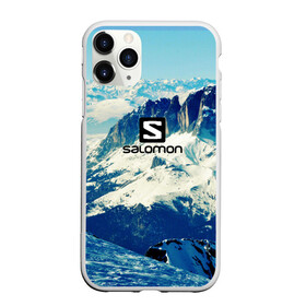 Чехол для iPhone 11 Pro Max матовый с принтом SALOMON в Курске, Силикон |  | Тематика изображения на принте: salomon | горы | снег | спорт