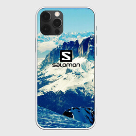 Чехол для iPhone 12 Pro с принтом SALOMON в Курске, силикон | область печати: задняя сторона чехла, без боковых панелей | salomon | горы | снег | спорт
