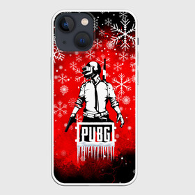 Чехол для iPhone 13 mini с принтом PUBG. в Курске,  |  | 2020 | pubg | игра | игроман | киберспорт | киберспортсмены | новогодний pubg | новый год | пабг | пубг | снежинки