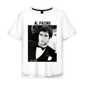 Мужская футболка хлопок Oversize с принтом Аль Пачино в Курске, 100% хлопок | свободный крой, круглый ворот, “спинка” длиннее передней части | al pacino | аль пачино | лицо со шрамом | тони монтана