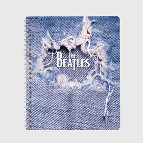 Тетрадь с принтом The Beatles в Курске, 100% бумага | 48 листов, плотность листов — 60 г/м2, плотность картонной обложки — 250 г/м2. Листы скреплены сбоку удобной пружинной спиралью. Уголки страниц и обложки скругленные. Цвет линий — светло-серый
 | england | group | jeans | legend | liverpool | music | rock | the beatles | англия | битлз | группа | джинса | легенда | ливерпуль | музыка | рок