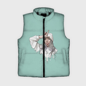 Женский жилет утепленный 3D с принтом Billie Eilish Mint Art в Курске,  |  | bad | bad guy | billi | billie | billie eilish | eilish | good girl | music | swag | айлиш | беляш | били | били айлиш | билли | билли айлиш | билли эйлиш | биляш | музка | певица | эйлиш