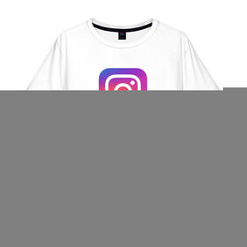 Мужская футболка хлопок Oversize с принтом INSTAGRAM в Курске, 100% хлопок | свободный крой, круглый ворот, “спинка” длиннее передней части | insta | instagram | instagramm | social | видео | инста | инстаграм | инстаграмм | приложение | социальная сеть | фото