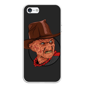 Чехол для iPhone 5/5S матовый с принтом Freddy Krueger в Курске, Силикон | Область печати: задняя сторона чехла, без боковых панелей | Тематика изображения на принте: freddy krueger | friday the 13th | пятница 13 | фредди крюгер