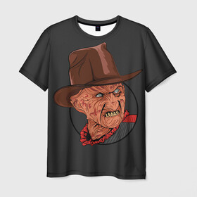 Мужская футболка 3D с принтом Freddy Krueger в Курске, 100% полиэфир | прямой крой, круглый вырез горловины, длина до линии бедер | freddy krueger | friday the 13th | пятница 13 | фредди крюгер