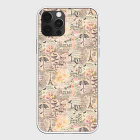 Чехол для iPhone 12 Pro Max с принтом Paris vintage theme в Курске, Силикон |  | paris | vintage | винтаж | газета | декупаж | обои | париж | франция