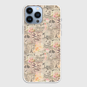 Чехол для iPhone 13 Pro Max с принтом Paris vintage theme в Курске,  |  | paris | vintage | винтаж | газета | декупаж | обои | париж | франция