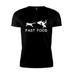 Мужская футболка премиум с принтом Fast food (белый) в Курске, 92% хлопок, 8% лайкра | приталенный силуэт, круглый вырез ворота, длина до линии бедра, короткий рукав | 