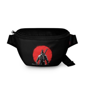 Поясная сумка 3D с принтом Sekiro: Shadows Die Twice в Курске, 100% полиэстер | плотная ткань, ремень с регулируемой длиной, внутри несколько карманов для мелочей, основное отделение и карман с обратной стороны сумки застегиваются на молнию | armed | death | die | game | japan | ninja | one | samurai | sekiro | shadow | shinobi | wolf | волк | игра | ниндзя | самураи | самурай | тени | тень | шиноби | япония