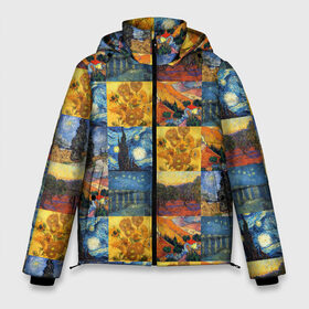 Мужская зимняя куртка 3D с принтом Картины Ван Гога в Курске, верх — 100% полиэстер; подкладка — 100% полиэстер; утеплитель — 100% полиэстер | длина ниже бедра, свободный силуэт Оверсайз. Есть воротник-стойка, отстегивающийся капюшон и ветрозащитная планка. 

Боковые карманы с листочкой на кнопках и внутренний карман на молнии. | i cant hear the haters | van gogh | ван гог | ван гоги | звездная ночь | ирисы | картины ван гог | картины ван гога | пшеничное поле с кипарисами | солнечный лучик | художник