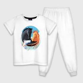 Детская пижама хлопок с принтом лошади семья в Курске, 100% хлопок |  брюки и футболка прямого кроя, без карманов, на брюках мягкая резинка на поясе и по низу штанин
 | Тематика изображения на принте: 