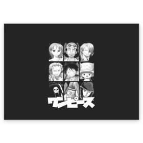 Поздравительная открытка с принтом One Piece  в Курске, 100% бумага | плотность бумаги 280 г/м2, матовая, на обратной стороне линовка и место для марки
 | anime | kaido | luffy | manga | one piece | theory | zoro | большой куш | ван | луффи | манга | манки д | мульт | пираты | пис | рыжий | сёнэн | сериал | шанкс