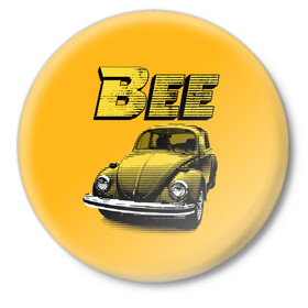 Значок с принтом Transformers Bee в Курске,  металл | круглая форма, металлическая застежка в виде булавки | Тематика изображения на принте: bumblebee | transformers | автоботы | бамблби | мегатрон | оптимус прайм | роботы | трансформеры