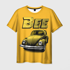 Мужская футболка 3D с принтом Transformers Bee в Курске, 100% полиэфир | прямой крой, круглый вырез горловины, длина до линии бедер | bumblebee | transformers | автоботы | бамблби | мегатрон | оптимус прайм | роботы | трансформеры