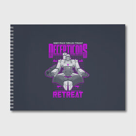 Альбом для рисования с принтом Трансформеры Decepticons в Курске, 100% бумага
 | матовая бумага, плотность 200 мг. | Тематика изображения на принте: bumblebee | transformers | автоботы | бамблби | мегатрон | оптимус прайм | роботы | трансформеры