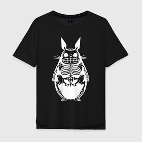 Мужская футболка хлопок Oversize с принтом Тоторо в Курске, 100% хлопок | свободный крой, круглый ворот, “спинка” длиннее передней части | animal | anime | forest | japan | totoro | аниме | божество | дух | животное | зверь | лес | мой | сосед | тоторо | хранитель | япония