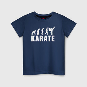 Детская футболка хлопок с принтом Karate Evolution в Курске, 100% хлопок | круглый вырез горловины, полуприлегающий силуэт, длина до линии бедер | боевое искусство | боец | карате | каратэ | каратэ боец | каратэ воин | каратэ до | карте кёкусинкай | кёкусинкай | киокусинкай | пустая рука | путь пустой руки | рука тан | самооборона