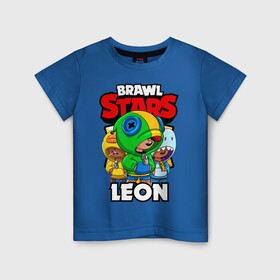 Детская футболка хлопок с принтом BRAWL STARS LEON в Курске, 100% хлопок | круглый вырез горловины, полуприлегающий силуэт, длина до линии бедер | brawl stars | brawl stars leon | brawler | leon | sally | shark | акула | бравл старз | бравлер | леон | салли