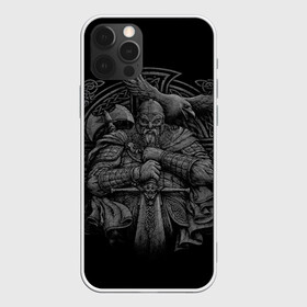 Чехол для iPhone 12 Pro Max с принтом Викинг в Курске, Силикон |  | Тематика изображения на принте: викинг | воин | ворон | кельтские узоры | рисунок