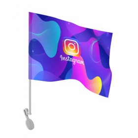 Флаг для автомобиля с принтом Instagram Exclusive в Курске, 100% полиэстер | Размер: 30*21 см | insta | instagram | instagramm | social | видео | инста | инстаграм | инстаграмм | приложение | социальная сеть | фото