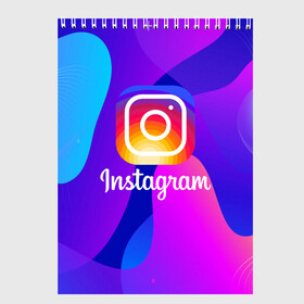 Скетчбук с принтом Instagram Exclusive в Курске, 100% бумага
 | 48 листов, плотность листов — 100 г/м2, плотность картонной обложки — 250 г/м2. Листы скреплены сверху удобной пружинной спиралью | insta | instagram | instagramm | social | видео | инста | инстаграм | инстаграмм | приложение | социальная сеть | фото