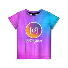 Детская футболка 3D с принтом INSTAGRAM в Курске, 100% гипоаллергенный полиэфир | прямой крой, круглый вырез горловины, длина до линии бедер, чуть спущенное плечо, ткань немного тянется | insta | instagram | instagramm | social | видео | инста | инстаграм | инстаграмм | приложение | социальная сеть | фото