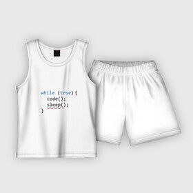 Детская пижама с шортами хлопок с принтом Code  sleep в Курске,  |  | c | c++ | code | coder | computer | hacker | java | programm | tag | жизнь | код | кодер | программа | программист | сон | хакер | хочу спать
