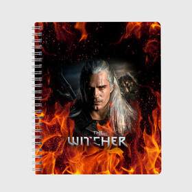 Тетрадь с принтом THE WITCHER в Курске, 100% бумага | 48 листов, плотность листов — 60 г/м2, плотность картонной обложки — 250 г/м2. Листы скреплены сбоку удобной пружинной спиралью. Уголки страниц и обложки скругленные. Цвет линий — светло-серый
 | geralt | netflix | the witcher | witcher | ведьмак | геральт | йенифер | нетфликс | сериал ведьмак | трисс | цири