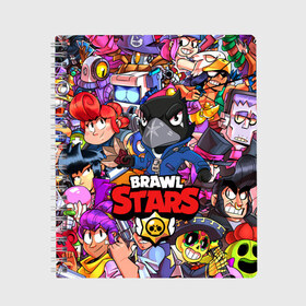 Тетрадь с принтом BRAWL STARS CROW в Курске, 100% бумага | 48 листов, плотность листов — 60 г/м2, плотность картонной обложки — 250 г/м2. Листы скреплены сбоку удобной пружинной спиралью. Уголки страниц и обложки скругленные. Цвет линий — светло-серый
 | brawl stars | brawl stars все персонажи | crow | leon | leon shark | sally leon | shark | stars | акула | берли | ворон | леон | леон акула | спайк | эль примо