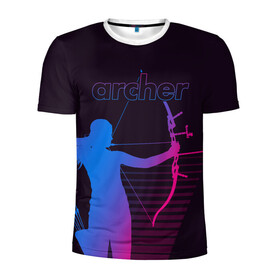 Мужская футболка 3D спортивная с принтом Archer в Курске, 100% полиэстер с улучшенными характеристиками | приталенный силуэт, круглая горловина, широкие плечи, сужается к линии бедра | Тематика изображения на принте: archer | archery | bow | bow hunter | bowhunter | лук | лучник | стрельба из лука