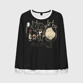 Мужской свитшот 3D с принтом My Neighbor Totoro группа на черном в Курске, 100% полиэстер с мягким внутренним слоем | круглый вырез горловины, мягкая резинка на манжетах и поясе, свободная посадка по фигуре | anime | hayao miyazaki | japanese | meme | miyazaki | piano | studio ghibli | tokyo | totoro | гибли | котобус | мой | сосед | сусуватари | тонари | тоторо | хаяо миядзаки