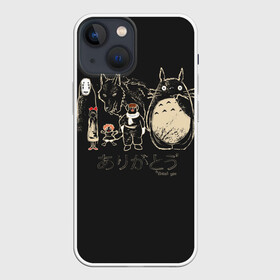 Чехол для iPhone 13 mini с принтом My Neighbor Totoro группа на черном в Курске,  |  | anime | hayao miyazaki | japanese | meme | miyazaki | piano | studio ghibli | tokyo | totoro | гибли | котобус | мой | сосед | сусуватари | тонари | тоторо | хаяо миядзаки