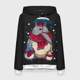 Женская толстовка 3D с принтом My Neighbor Totoro зонт от снега в Курске, 100% полиэстер  | двухслойный капюшон со шнурком для регулировки, мягкие манжеты на рукавах и по низу толстовки, спереди карман-кенгуру с мягким внутренним слоем. | Тематика изображения на принте: anime | hayao miyazaki | japanese | meme | miyazaki | piano | studio ghibli | tokyo | totoro | гибли | котобус | мой | сосед | сусуватари | тонари | тоторо | хаяо миядзаки