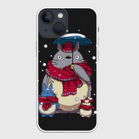 Чехол для iPhone 13 mini с принтом My Neighbor Totoro зонт от снега в Курске,  |  | anime | hayao miyazaki | japanese | meme | miyazaki | piano | studio ghibli | tokyo | totoro | гибли | котобус | мой | сосед | сусуватари | тонари | тоторо | хаяо миядзаки