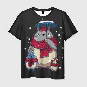 Мужская футболка 3D с принтом My Neighbor Totoro зонт от снега в Курске, 100% полиэфир | прямой крой, круглый вырез горловины, длина до линии бедер | Тематика изображения на принте: anime | hayao miyazaki | japanese | meme | miyazaki | piano | studio ghibli | tokyo | totoro | гибли | котобус | мой | сосед | сусуватари | тонари | тоторо | хаяо миядзаки