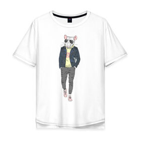 Мужская футболка хлопок Oversize с принтом Крыса в Курске, 100% хлопок | свободный крой, круглый ворот, “спинка” длиннее передней части | год крысы | крыса | крыса новый год