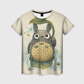 Женская футболка 3D с принтом My Neighbor Totoro заяц с чешуей в Курске, 100% полиэфир ( синтетическое хлопкоподобное полотно) | прямой крой, круглый вырез горловины, длина до линии бедер | anime | hayao miyazaki | japanese | meme | miyazaki | piano | studio ghibli | tokyo | totoro | гибли | котобус | мой | сосед | сусуватари | тонари | тоторо | хаяо миядзаки