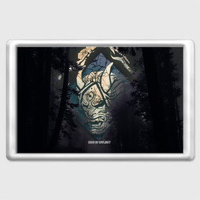 Магнит 45*70 с принтом DBD - monster from forest в Курске, Пластик | Размер: 78*52 мм; Размер печати: 70*45 | daylight | dead | game | horror | logo | survival | игра | лес | лого | хоррор